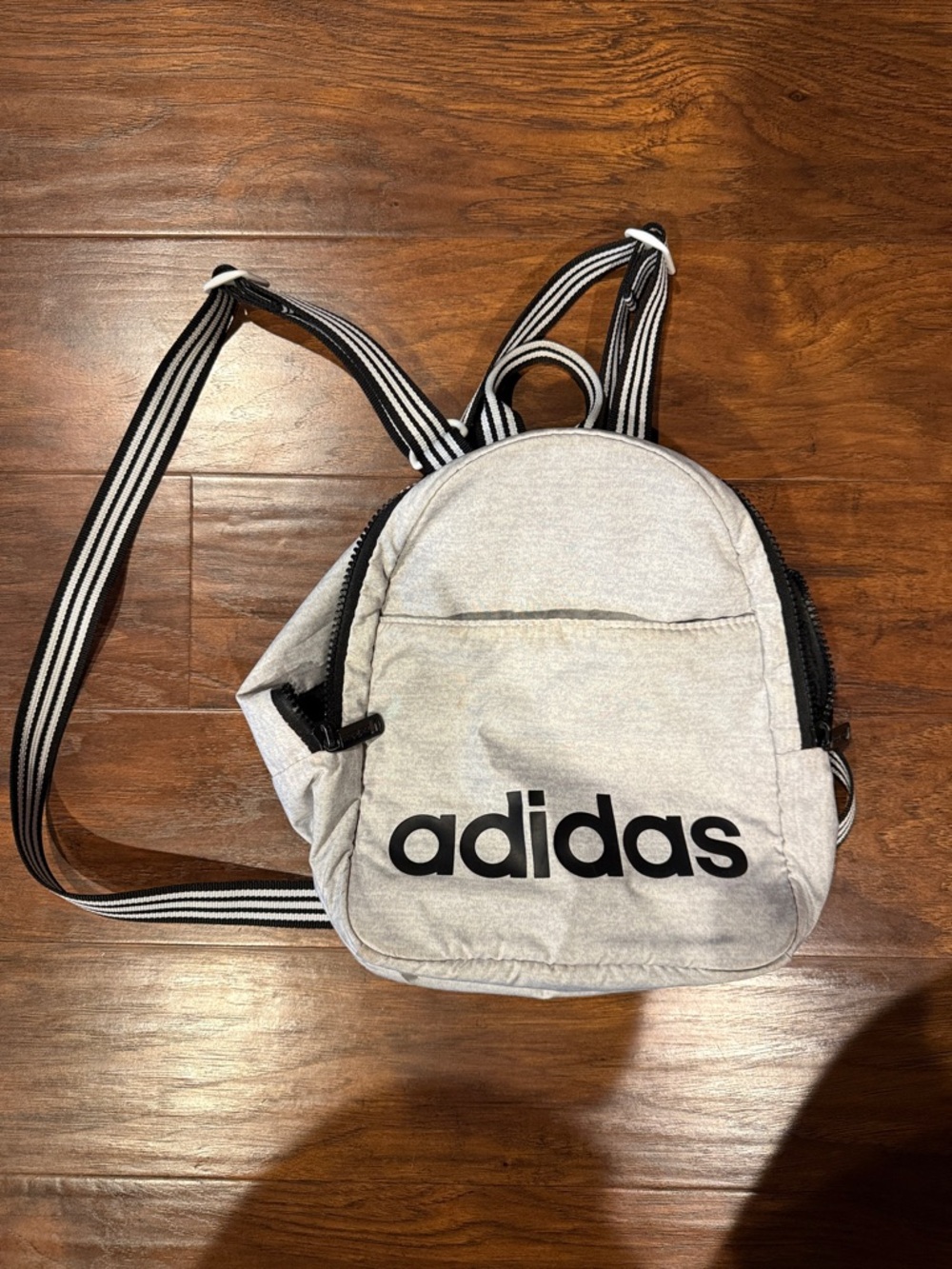 adidas Heather Gray Mini Backpack with Black Logo